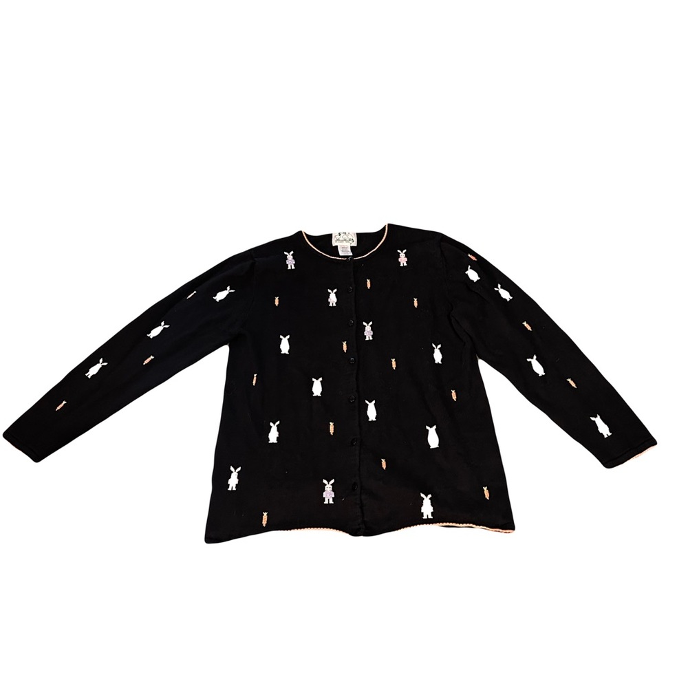 Vintage bunny cardigan, the Quaker factory, medium